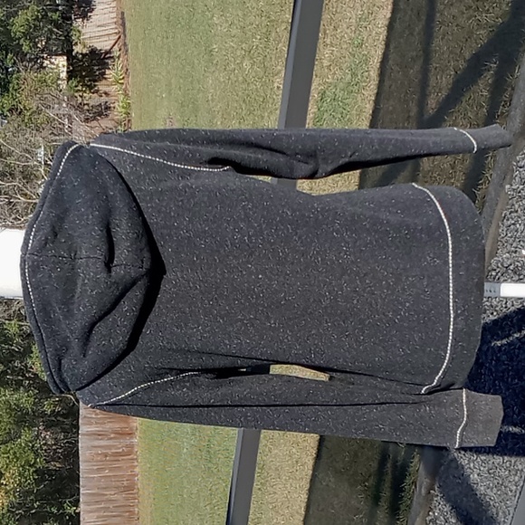 True Religion Women's Big T Zip Hoodie Heather Gray Size M - Picture 3 of 14